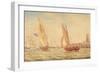 Three Sloops of War and a Fishing Smack Going into Habour, Portsmouth, C.1800-30-J. M. W. Turner-Framed Giclee Print