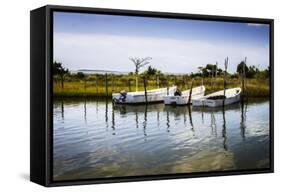 Three Small Boats II-Alan Hausenflock-Framed Stretched Canvas