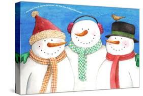 three snowmen sing-Melinda Hipsher-Stretched Canvas