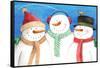 three snowmen sing-Melinda Hipsher-Framed Stretched Canvas