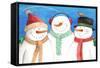 three snowmen sing-Melinda Hipsher-Framed Stretched Canvas