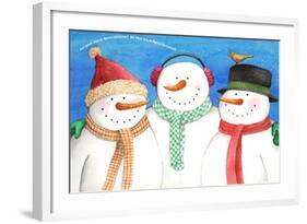 three snowmen sing-Melinda Hipsher-Framed Giclee Print