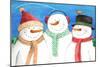 three snowmen sing-Melinda Hipsher-Mounted Giclee Print