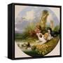 Three Spaniels Flushing Mallard-George Armfield-Framed Stretched Canvas