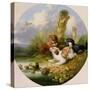 Three Spaniels Flushing Mallard-George Armfield-Stretched Canvas