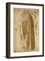 Three Standing Men in Wide Cloaks Turned to the Left, Ca 1492-1496-Michelangelo Buonarroti-Framed Giclee Print