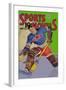 Three Star Goalie Lunges for Puck-null-Framed Art Print