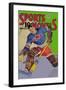 Three Star Goalie Lunges for Puck-null-Framed Art Print