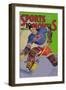 Three Star Goalie Lunges for Puck-null-Framed Art Print