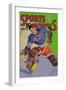 Three Star Goalie Lunges for Puck-null-Framed Art Print