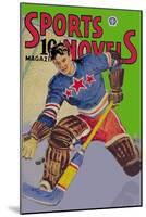 Three Star Goalie Lunges for Puck-null-Mounted Art Print
