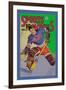 Three Star Goalie Lunges for Puck-null-Framed Art Print