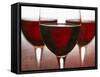 Three Stemmed Glasses of Red Wine-Steve Lupton-Framed Stretched Canvas