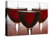 Three Stemmed Glasses of Red Wine-Steve Lupton-Stretched Canvas