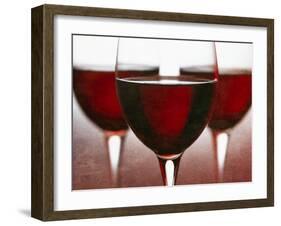 Three Stemmed Glasses of Red Wine-Steve Lupton-Framed Photographic Print