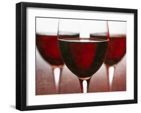 Three Stemmed Glasses of Red Wine-Steve Lupton-Framed Photographic Print