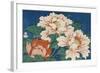 Three Stems of Peonies on a Blue Background, 1857-Ando Hiroshige-Framed Giclee Print