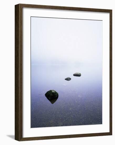 Three Stones on the Edge of Grasmere, Lake District National Park, Cumbria, England, United Kingdom-Lee Frost-Framed Photographic Print