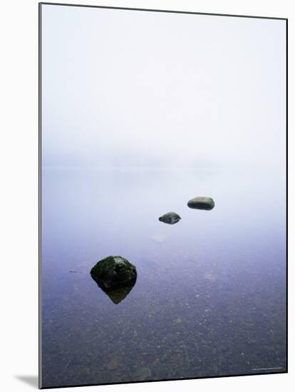 Three Stones on the Edge of Grasmere, Lake District National Park, Cumbria, England, United Kingdom-Lee Frost-Mounted Photographic Print