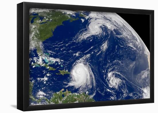 Three Storms From Space Hurrican Irene Photo Print Poster-null-Framed Poster