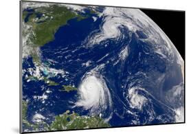 Three Storms From Space Hurrican Irene Photo Print Poster-null-Mounted Poster