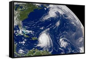 Three Storms From Space Hurrican Irene Photo Print Poster-null-Framed Stretched Canvas