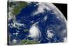 Three Storms From Space Hurrican Irene Photo Print Poster-null-Stretched Canvas