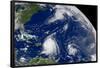 Three Storms From Space Hurrican Irene Photo Print Poster-null-Framed Poster