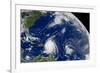 Three Storms From Space Hurrican Irene-null-Framed Photo