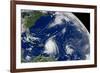 Three Storms From Space Hurrican Irene-null-Framed Photo