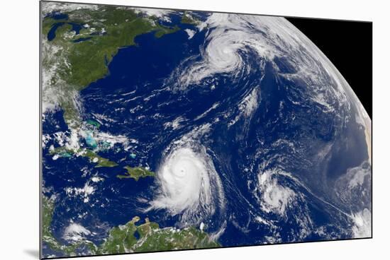 Three Storms From Space Hurrican Irene-null-Mounted Photo