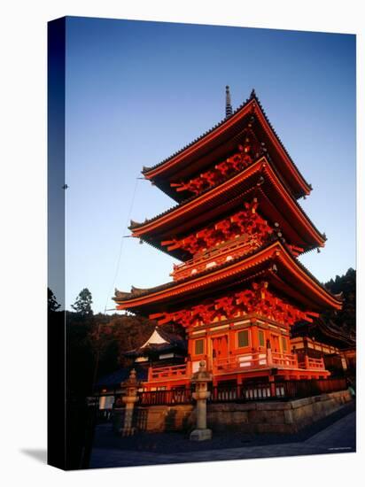 Three-Story Pagoda of Kiyomizu Temple (Kiyomizudera), Kyoto, Japan,-null-Stretched Canvas