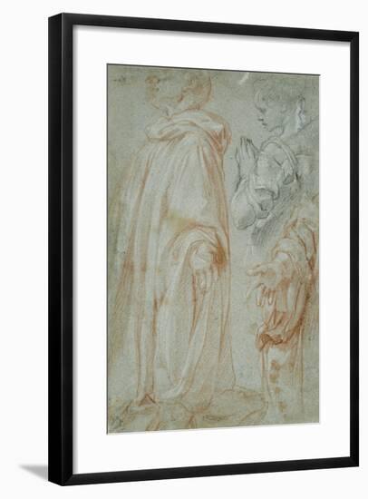 Three Studies for the Resurrected Christ Adored by a Female Saint and San Silvestro Gozzalini, 1607-Francesco Vanni-Framed Giclee Print