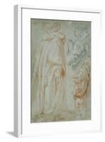 Three Studies for the Resurrected Christ Adored by a Female Saint and San Silvestro Gozzalini, 1607-Francesco Vanni-Framed Giclee Print