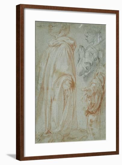 Three Studies for the Resurrected Christ Adored by a Female Saint and San Silvestro Gozzalini, 1607-Francesco Vanni-Framed Giclee Print