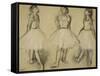 Three Studies of a Dancer in Fourth Position, 1879-80-Edgar Degas-Framed Stretched Canvas