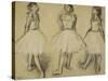 Three Studies of a Dancer in Fourth Position, 1879-80-Edgar Degas-Stretched Canvas