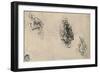 'Three Studies of a Man Poniarding a Fallen Foe', c1480 (1945)-Leonardo Da Vinci-Framed Giclee Print