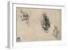 'Three Studies of a Man Poniarding a Fallen Foe', c1480 (1945)-Leonardo Da Vinci-Framed Giclee Print