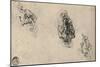 'Three Studies of a Man Poniarding a Fallen Foe', c1480 (1945)-Leonardo Da Vinci-Mounted Giclee Print