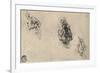 'Three Studies of a Man Poniarding a Fallen Foe', c1480 (1945)-Leonardo Da Vinci-Framed Giclee Print
