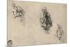 'Three Studies of a Man Poniarding a Fallen Foe', c1480 (1945)-Leonardo Da Vinci-Mounted Giclee Print