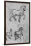 'Three Studies of Horses', c1480 (1945)-Leonardo Da Vinci-Framed Giclee Print