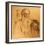 Three Studies of Leo Tolstoy (1828-1910)-Ilya Efimovich Repin-Framed Giclee Print