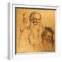 Three Studies of Leo Tolstoy (1828-1910)-Ilya Efimovich Repin-Framed Giclee Print