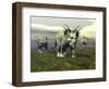 Three Styracosaurus Dinosaurs-null-Framed Art Print