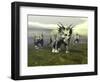 Three Styracosaurus Dinosaurs-null-Framed Art Print