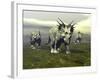 Three Styracosaurus Dinosaurs-null-Framed Art Print