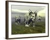 Three Styracosaurus Dinosaurs-null-Framed Art Print