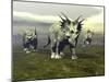 Three Styracosaurus Dinosaurs-null-Mounted Art Print